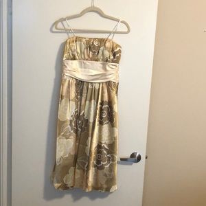 Intrigue brand dress champagne and brown in color